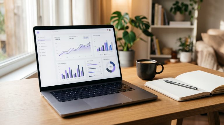 A comparison of Jasper pricing alternatives on a laptop screen, showing different SaaS dashboards for content creation.