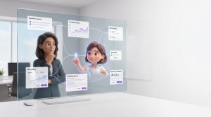 A founder reviews a strategic dashboard managed by the best AI marketing agent, which autonomously executes multi-channel campaigns.