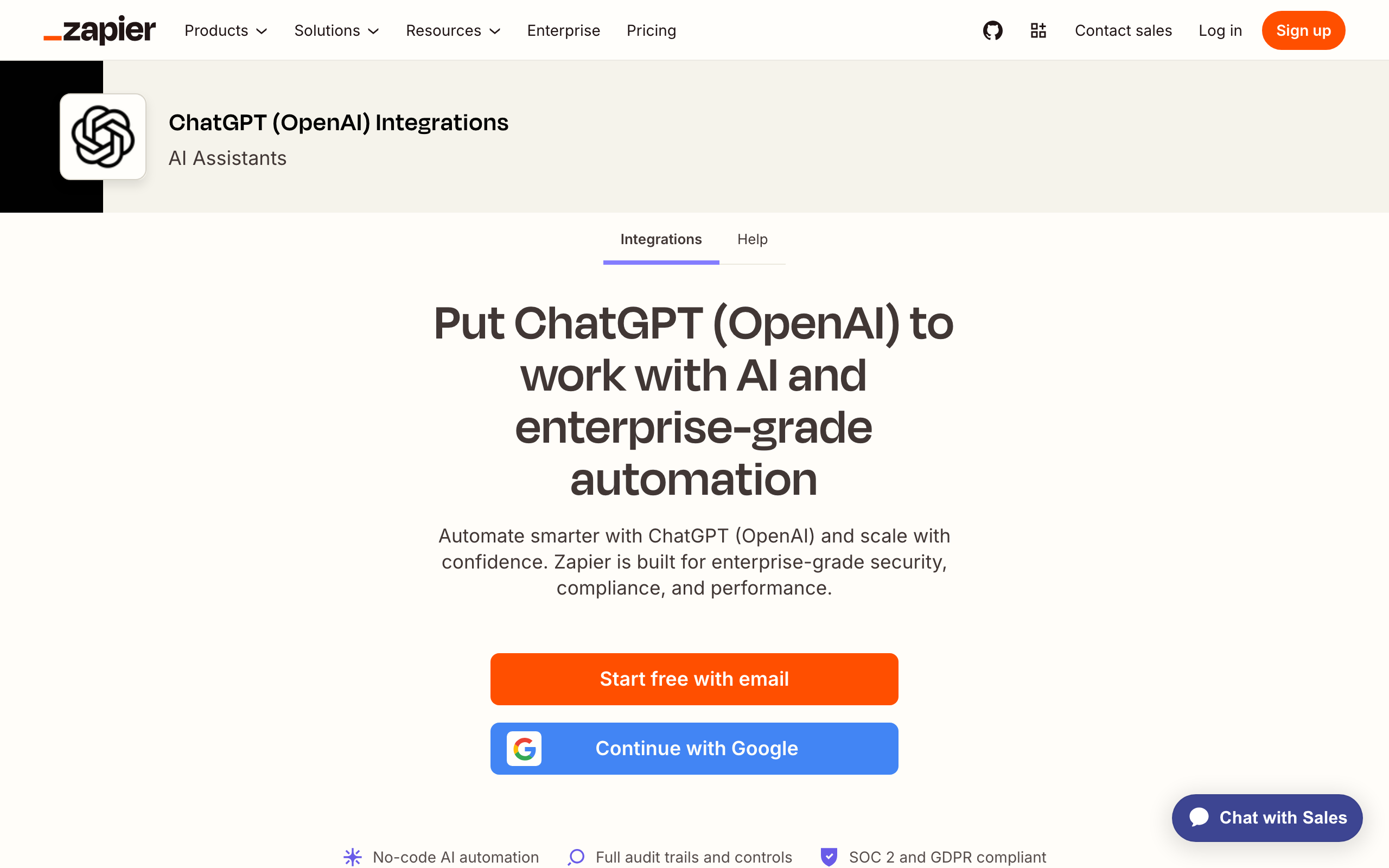 A screenshot of the Zapier integration page for OpenAI, showing how different apps can be connected to automate workflows in a DIY autonomous content system.